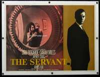 w319 SERVANT linen British quad movie poster '64 James Fox, Bogarde