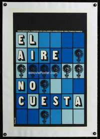 w112 EL AIRE NO CUESTA linen Cuban movie poster '84 cool Fors artwork!