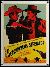 w305 SEKSLOBERENS SERENADE linen Danish movie poster '40sTexas Rangers!
