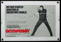 w083 OCTOPUSSY linen advance English 15x23 movie poster '83 cool!