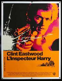 w005 DIRTY HARRY linen French one-panel movie poster '71 Clint Eastwood