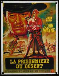 w213 SEARCHERS linen French 23x30 movie poster '56 John Wayne by Landi