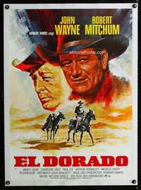 w272 EL DORADO linen German movie poster R70s John Wayne by Peltzer!