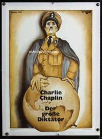 w263 GREAT DICTATOR linen German movie poster R73 Charlie Chaplin
