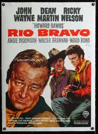 w275 RIO BRAVO linen German movie poster R64 John Wayne by Goetze!