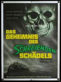 w260 SCREAMING SKULL linen German movie poster '58 great horror art!