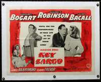 w053 KEY LARGO linen 1/2sh movie poster '48 Bogart, Lauren Bacall