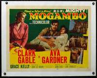 w057 MOGAMBO linen style B 1/2sh movie poster '53 Gable, Grace Kelly