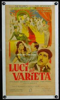 w101 VARIETY LIGHTS linen Italian locandina movie poster '65 Fellini