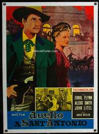 w111 SAN ANTONIO linen large Italian photobusta movie poster R62 Flynn