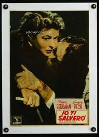 w109 SPELLBOUND linen Italian photobusta movie poster R54Bergman,Peck