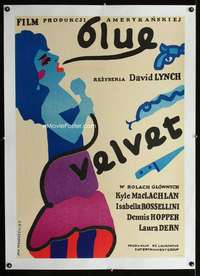 w176 BLUE VELVET linen Polish movie poster '86 An Mlodozeniec art!