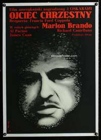w158 GODFATHER linen Polish 23x32 movie poster '72 wild art of Brando!