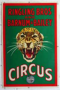 w045 RINGLING BROS & BARNUM & BAILEY CIRCUS linen circus poster '34