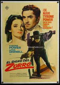 w247 MARK OF ZORRO linen Spanish movie poster '63 great Mac artwork!