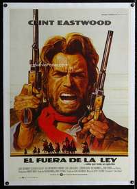 w253 OUTLAW JOSEY WALES linen Spanish movie poster '76 Clint Eastwood