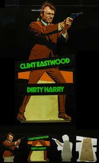 w002 DIRTY HARRY die-cut standee movie poster '71 never before seen!