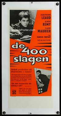 w190 400 BLOWS linen Swed stolpe movie poster '59 Francois Truffaut