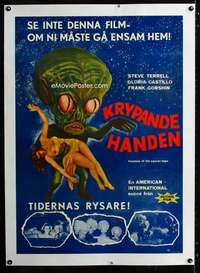 w204 INVASION OF THE SAUCER MEN linen Swedish movie poster '57 great!
