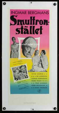 w192 WILD STRAWBERRIES linen Swed stolpe movie poster '57 Bergman
