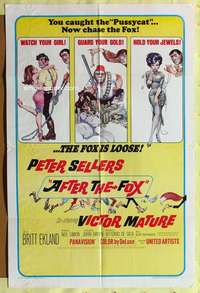 y985 AFTER THE FOX one-sheet movie poster '66 Peter Sellers, Frazetta art!