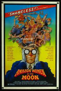y977 AMAZON WOMEN ON THE MOON one-sheet movie poster '87 Dante, Stout art!