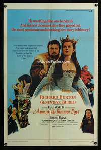 y970 ANNE OF THE THOUSAND DAYS style D one-sheet movie poster '70 Bujold