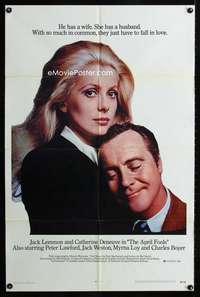 y964 APRIL FOOLS one-sheet movie poster '69 Jack Lemmon, Catherine Deneuve