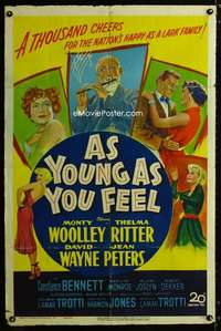 y960 AS YOUNG AS YOU FEEL one-sheet movie poster '51 young Marilyn Monroe!