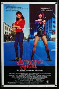 y955 AVENGING ANGEL one-sheet movie poster '85 hooker/college student!