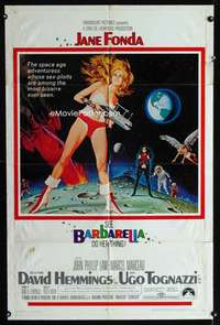 y944 BARBARELLA one-sheet movie poster '68 sexy Jane Fonda, Roger Vadim