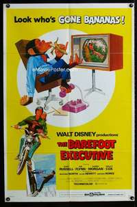 y943 BAREFOOT EXECUTIVE one-sheet movie poster '71 Disney, Kurt Russell
