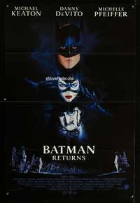 y940 BATMAN RETURNS DS advance one-sheet movie poster '92 Keaton, DeVito