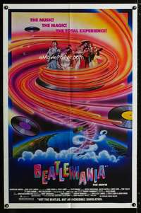 y934 BEATLEMANIA one-sheet movie poster '81 great artwork of The Beatles!
