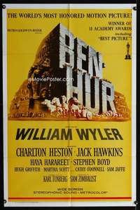 y927 BEN HUR one-sheet movie poster R69 Charlton Heston, Wyler