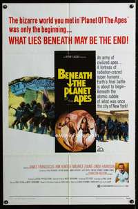 y926 BENEATH THE PLANET OF THE APES one-sheet movie poster '70 sci-fi!