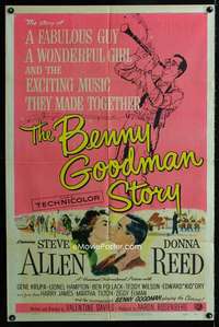 y924 BENNY GOODMAN STORY one-sheet movie poster '56 Allen, Donna Reed