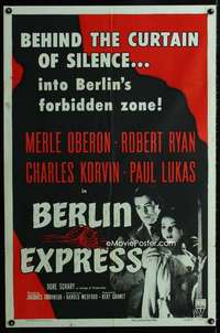 y923 BERLIN EXPRESS one-sheet movie poster R55 Merle Oberon, Robert Ryan