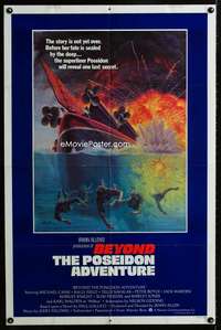 y916 BEYOND THE POSEIDON ADVENTURE 1sh movie poster '79 Kunstler art!