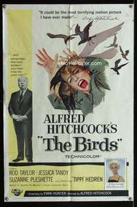 y901 BIRDS one-sheet movie poster '63 Alfred Hitchcock, Tippi Hedren