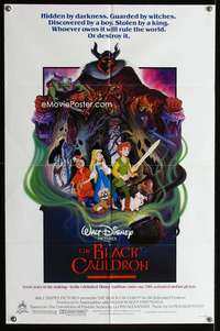 y898 BLACK CAULDRON advance one-sheet movie poster '85 first Walt Disney CG!