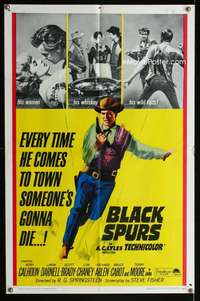 y892 BLACK SPURS one-sheet movie poster '65 Rory Calhoun, Linda Darnell