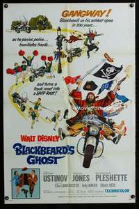 y885 BLACKBEARD'S GHOST one-sheet movie poster '68 Walt Disney, Ustinov