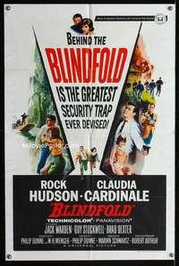 y880 BLINDFOLD one-sheet movie poster '66 Rock Hudson, Claudia Cardinale