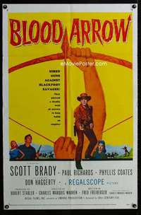 y871 BLOOD ARROW one-sheet movie poster '58 Scott Brady, Phyllis Coates