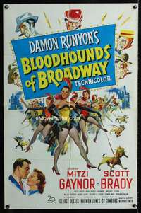 y870 BLOODHOUNDS OF BROADWAY one-sheet movie poster '52 Mitzi Gaynor,Runyon