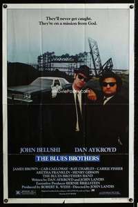 y865 BLUES BROTHERS one-sheet movie poster '80 John Belushi, Dan Aykroyd