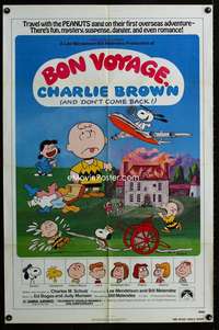 y859 BON VOYAGE CHARLIE BROWN one-sheet movie poster '80 Peanuts, Schulz