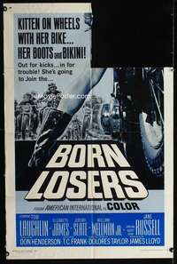 y854 BORN LOSERS one-sheet movie poster '67 Tom Laughlin IS Billy Jack!