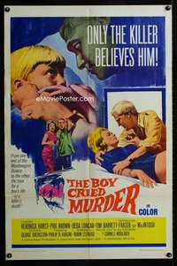 y851 BOY CRIED MURDER one-sheet movie poster '66 Cornell Woolrich, Window